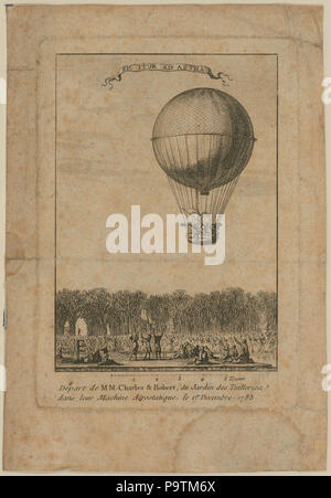 384 partono de MM. Charles e Robert, du Jardin des Tuileries dans leur macchina aërostatique, le 1er decembre 1783 LCCN2002721986 Foto Stock