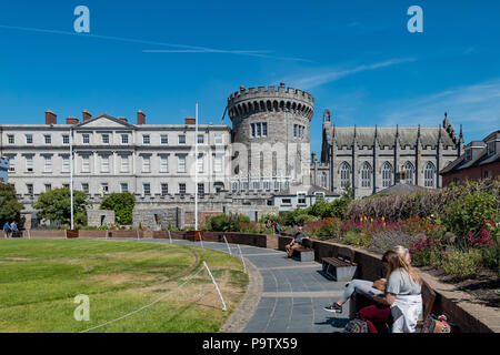 Dublino, Lug 3: vista esterna del Castello di Dublino il Lug 3, 2018 a Dublino, Irlanda Foto Stock