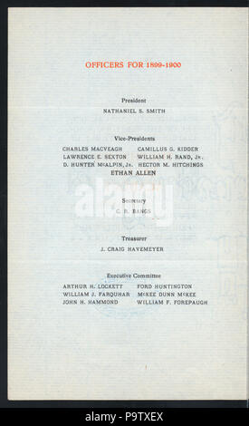 25 18TH Annuale cena (detenute da NEW YORK Alumni Association della Phillips Exeter Academy (a) "hotel di Manhattan, New York, NY" (HOTEL;) (NYPL ADE-273441-4000009048) Foto Stock