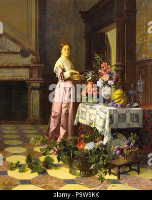 Noter David Emile Joseph De - un interno con frutta e fiori Foto Stock