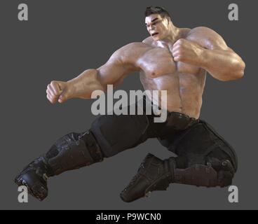 3D illustrazione gigante grande isolato su grigio Foto Stock