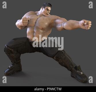 3D illustrazione gigante grande isolato su grigio Foto Stock