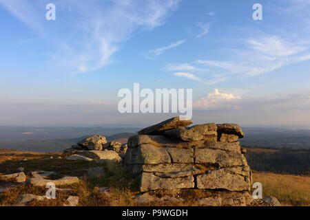 Il granito sul monte Brocken, Harz mountain range, Sassonia-Anhalt, Germania Foto Stock