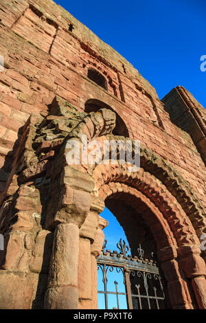 Lindisfarne Priory, Northumberland, Inghilterra Foto Stock