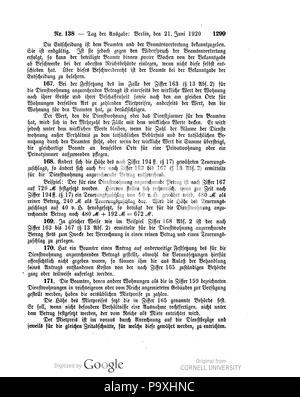 505 Deutsches Reichsgesetzblatt 1920 138 1299 Foto Stock