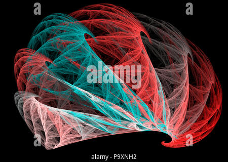 Frattale di linee colorate formanti un moto vorticoso. Foto Stock