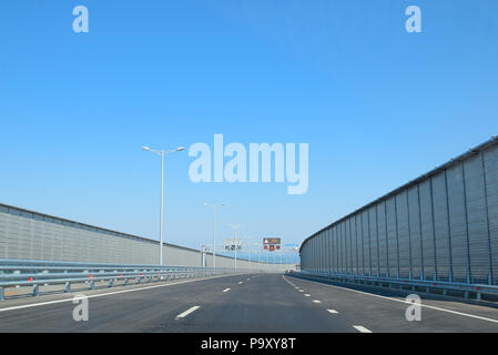 Strada di accesso al ponte di Crimea. Foto Stock