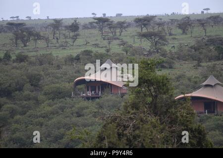 Richard Branson, vergine, Mahali Mzuri safari camp. Zona di Olare Motorogi Conservancy, il Masai Mara, Kenya, Africa orientale Foto Stock