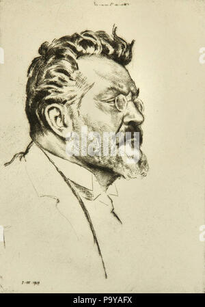 Emil Orlik - Ritratto di Max Slevogt Foto Stock