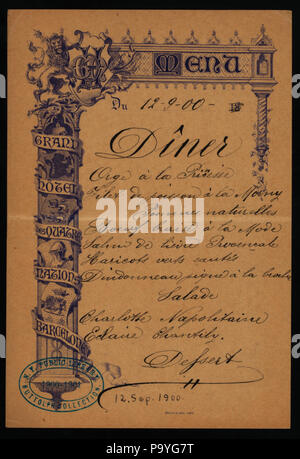 540 LA CENA (detenute da) GRAND HOTEL (a) "BARCELONE,( )" (Hotel) (NYPL ADE-274606-468881) Foto Stock