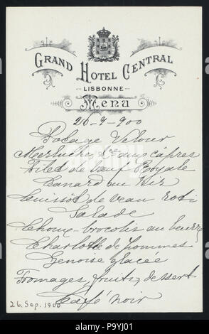540 LA CENA (detenute da) GRAND HOTEL CENTRAL (a) LISBONNE (Portogallo ) (per;) (NYPL ADE-274728-469003) Foto Stock