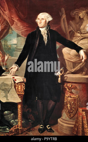 1700s 1796 GIUSEPPE PEROVANI RITRATTO GEORGE WASHINGTON IN ACCADEMIA REALE DI SAN FERNANDO MADRID Spagna - KH5726 PLE001 HARS 1700s padre fondatore di vecchio stile Foto Stock