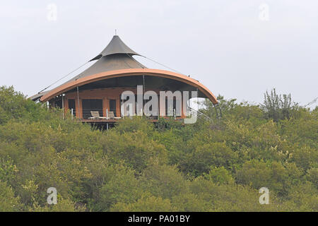 Richard Branson, vergine, Mahali Mzuri safari camp. Zona di Olare Motorogi Conservancy, il Masai Mara, Kenya, Africa orientale Foto Stock