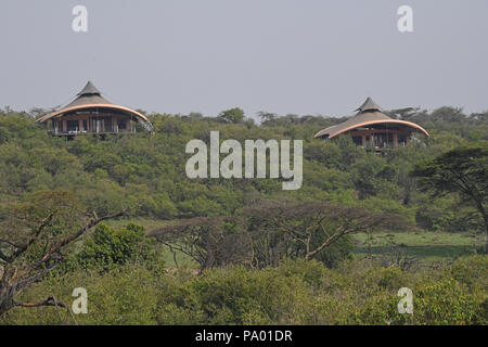 Richard Branson, vergine, Mahali Mzuri safari camp. Zona di Olare Motorogi Conservancy, il Masai Mara, Kenya, Africa orientale Foto Stock