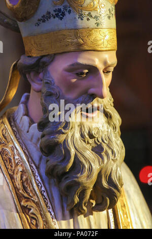 Busto di San Nicola di Bari nella chiesa di San Nicola e San Pietro martire a Valencia, Spagna Foto Stock