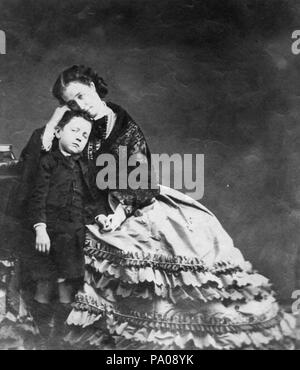 619 Imperatrice Eugenie con suo figlio 1862 Foto Stock