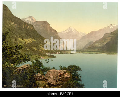 659 Fluelen, vista generale, il Lago di Lucerna, Svizzera-LCCN2001703084 Foto Stock