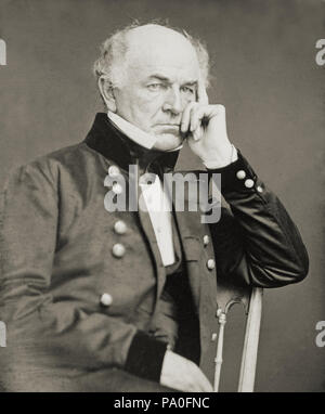 . Inglese: gen. Ethan A. Hitchcock, tre quarti di lunghezza verticale, seduto nella sedia, rivolto verso destra . tra il 1851 e il 1860 692 Gen Ethan Allen Hitchcock Foto Stock