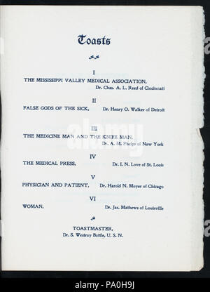 180 BANCHETTO PER IL MISSISSIPPI VALLEY MEDICAL ASSOCIATION (detenute da) BUNCOMBE COUNTY MEDICAL ASSOCIATION (a) "BATTERY PARK HOTEL di Asheville NC" (HOTEL;) (NYPL ADE-274868-4000011223) Foto Stock