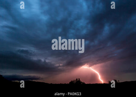 Il fulmine colpisce in Big Bend NP Foto Stock