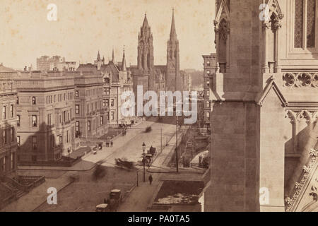 646 Fifth Avenue e il Vanderbilt Mansions visto da St.Patrick, New York 1890 Foto Stock