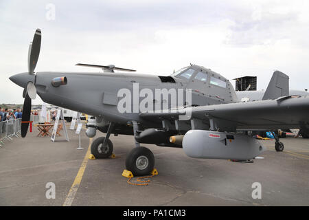 Farnborough, Regno Unito. Il 20 luglio 2018. I costruttori di aeromobili e fornitori hanno esposto i loro più recenti tecnologie presso lo stand. Credito: Uwe Deffner/Alamy Live News Foto Stock