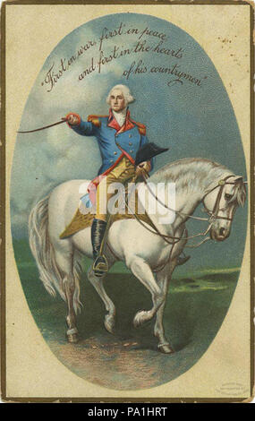 706 George Washington sul suo cavallo bianco (BNI 21104) Foto Stock