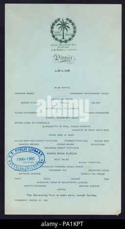 561 LA CENA (detenute da) ROYAL PALM HOTEL (a) "MIAMI Baia Biscayne,FLA." (Hotel) (NYPL ADE-275846-470910) Foto Stock