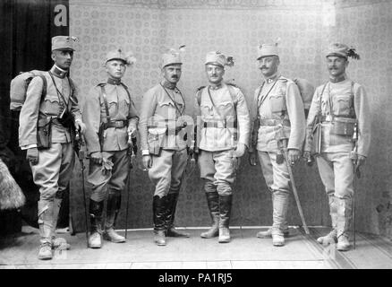 653 Prima Guerra Mondiale, tableau, uniforme, uomini, arma, telescopio Fortepan 3799 Foto Stock