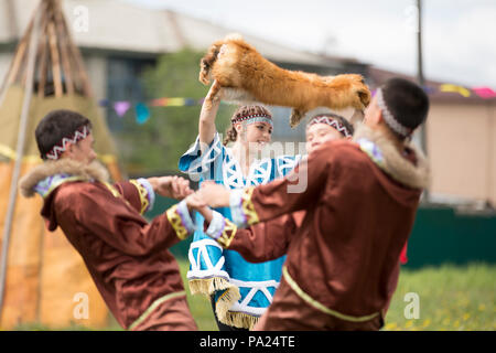 Ballerini russi in Okhotsk City Foto Stock