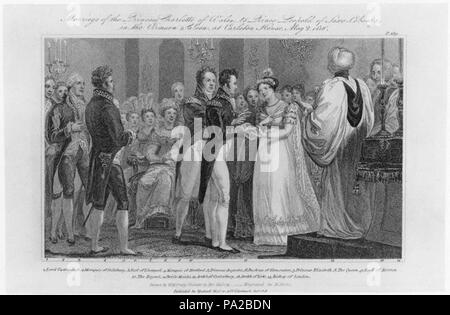 Da; pubblicato da; dopo Robert Hicks; Nuttall, Fisher & Dixon; William Marshall Craig,print,pubblicato in aprile 1818 301 Charlotte e Leopold wedding Foto Stock