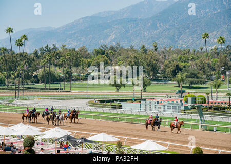 Los Angeles, APR 8: le corse di cavalli in Santa Anita Park il Apr 8, 2018 a Los Angeles in California Foto Stock