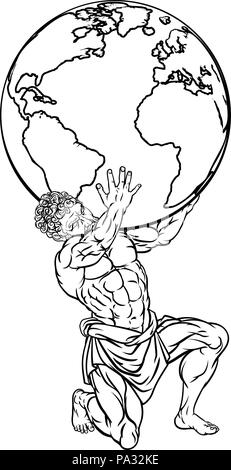 Atlas mitologia illustrazione Illustrazione Vettoriale