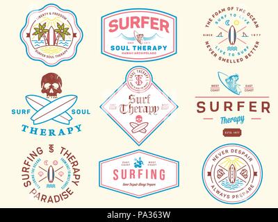 Colorate badge surf vol. 1 è una collezione di illustrazioni vettoriali per qualsiasi impiego Illustrazione Vettoriale