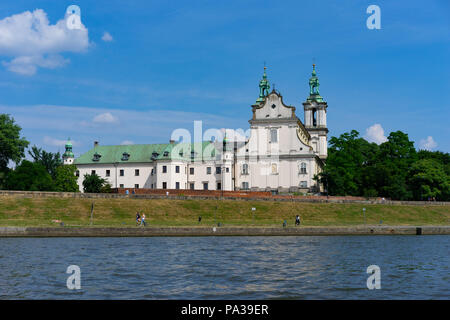 San Stanislao chiesa sul fiume Vistola, Cracovia, in Polonia, in Europa. Foto Stock