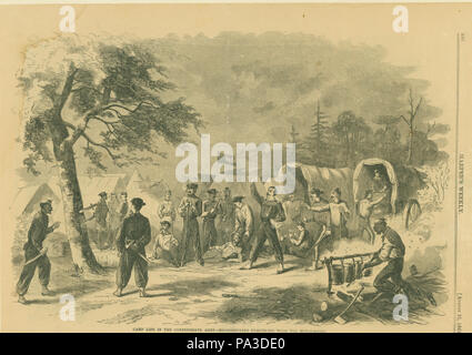 2 "Camp vita nell'esercito confederato - Mississippians praticando con il Bowie-Knife". Foto Stock