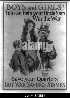 230 ragazzi e ragazze! È possibile aiutare il vostro zio Sam vincere la guerra - per salvare il vostro quarti, acquistare guerra francobolli risparmio LCCN2002712084 Foto Stock