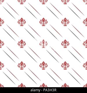 Vettore di Seamless Pattern con Royal Lily Illustrazione Vettoriale