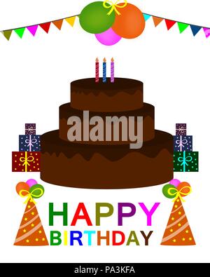 Auguri di buon compleanno vettore scheda Illustrazione Vettoriale