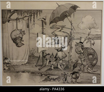 284 Cartoon per Burgess Serie da Harrison Cady, vista 1, 1916, pubblicato nella rivista Life, 6 settembre 1917, l'inchiostro e lavare su carta - New Britain Museum of American Art - DSC09092 Foto Stock