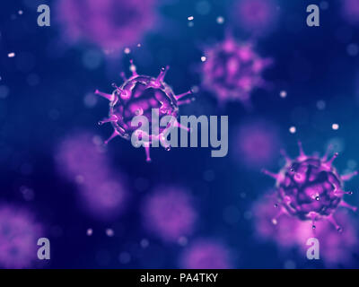 Virus patogeni di infettare le cellule ospiti,la guerra biologica e la pandemia globale di malattia Foto Stock
