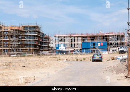 Lavori di costruzione a Ebbsfleet Verde, parte di Ebbsfleet Garden City nel Kent. Foto Stock