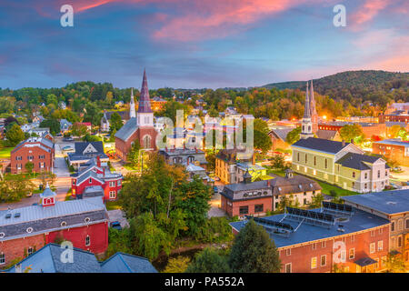 Montpelier, Vermont, USA lo skyline della città al crepuscolo. Foto Stock