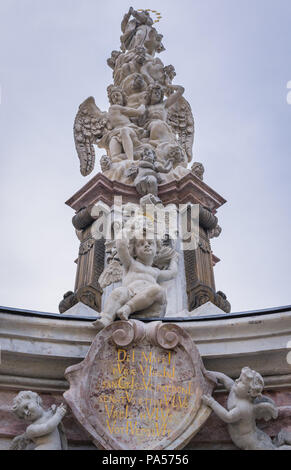 Colonna della Peste della Vergine Maria in Uherske Hradiste città nella regione di Zlin, Moravia nella Repubblica Ceca Foto Stock