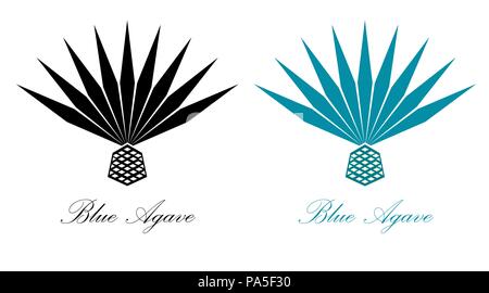 Agave blu o tequila agave pianta. Agave logo design Illustrazione Vettoriale