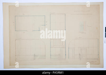 22 Arbetsritningar, fastigheten nr 4 Hamngatan. Badrummet - Hallwylska museet - 105298 Foto Stock