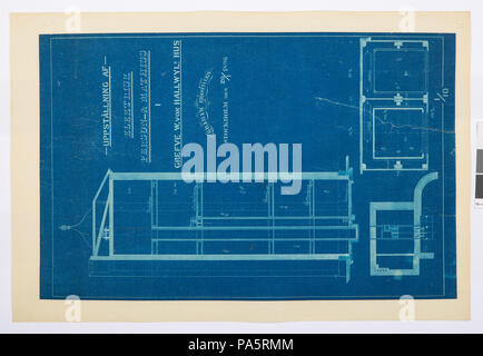 22 Arbetsritningar, fastigheten nr 4 Hamngatan. Hiss - Hallwylska museet - 105300 Foto Stock