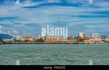 George Town, Penang, Malesia - 8 Dicembre 2017: panoramica vista sul paesaggio di George Town in Malaysia. Foto Stock