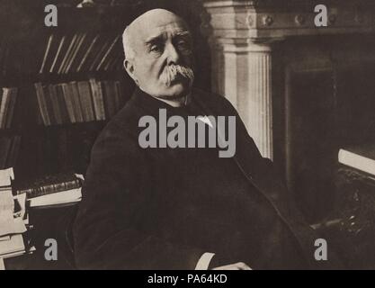 Primera guerra mundial (1914-1918). Clemenceau, Georges Benjamin (1841-1929), político y militar francés. Grabado de 1916. Foto Stock
