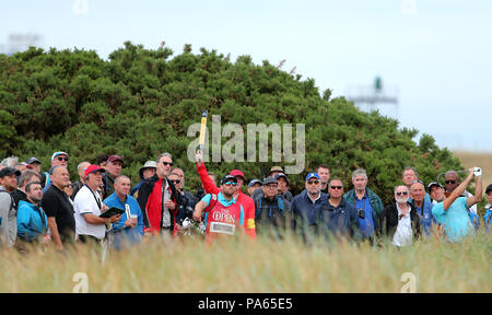 L'Inghilterra del James Robinson tees off 6 durante la seconda giornata del Campionato Open 2018 a Carnoustie Golf Links, Angus. Foto Stock